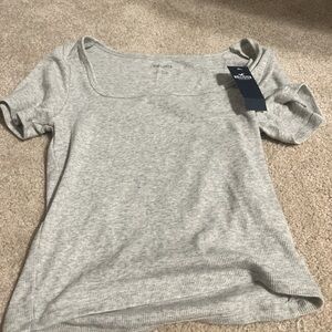 gray hollister size S square neck top. unworn with tags on
